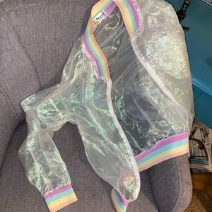 Holographic zip up jacket